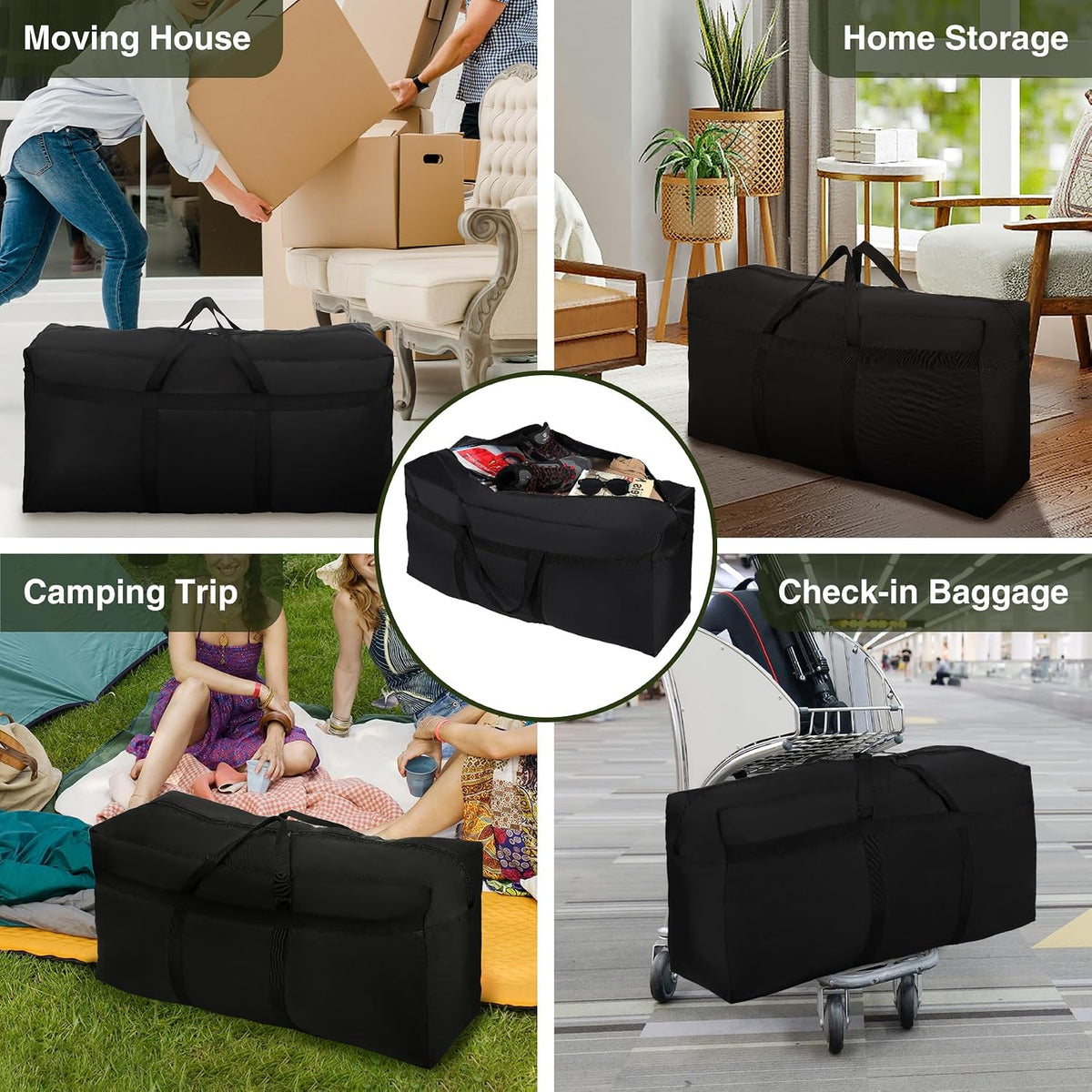 Foldable Travel Bag, Large Sports Bag, 75L/96L/100L, Lightweight Waterproof Tote Bag