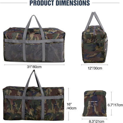 Foldable Travel Bag, Large Sports Bag, 75L/96L/100L, Lightweight Waterproof Tote Bag