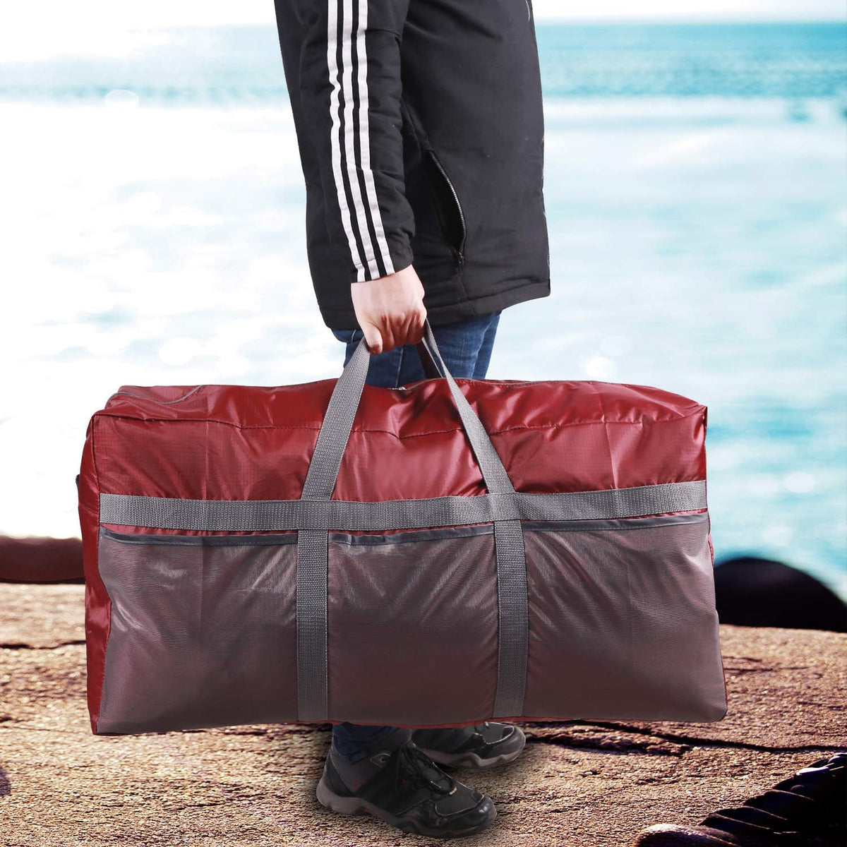 Foldable Travel Bag, Large Sports Bag, 75L/96L/100L, Lightweight Waterproof Tote Bag