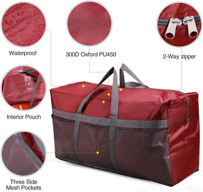Foldable Travel Bag, Large Sports Bag, 75L/96L/100L, Lightweight Waterproof Tote Bag