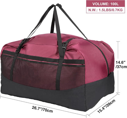 Foldable Travel Bag, Large Sports Bag, 75L/96L/100L, Lightweight Waterproof Tote Bag