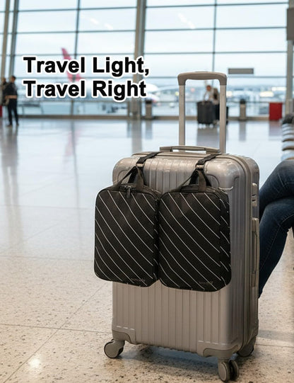 4 Set Striped Packing Cubes, Water-Repellent Travel Luggage Organizer Bags | Packing Organizer: 3-sided double zipper, striped polyester, inner zip pocket&mesh divider, carry handle for travel clothes
