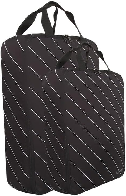 4 Set Striped Packing Cubes, Water-Repellent Travel Luggage Organizer Bags | Packing Organizer: 3-sided double zipper, striped polyester, inner zip pocket&mesh divider, carry handle for travel clothes
