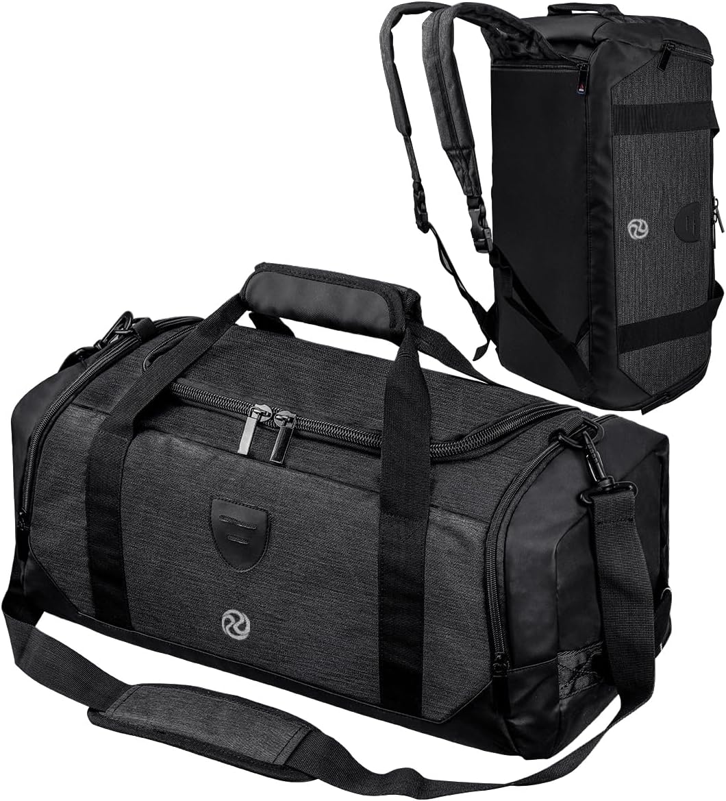 4-Way Gym Bags for Men Gym Duffle Bag Sports Duffle Bag Backpack with Shoe Compartment & Wet Pocket