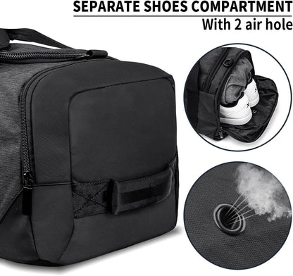 4-Way Gym Bags for Men Gym Duffle Bag Sports Duffle Bag Backpack with Shoe Compartment & Wet Pocket