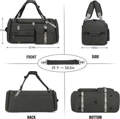 4-Way Gym Bags for Men Gym Duffle Bag Sports Duffle Bag Backpack with Shoe Compartment & Wet Pocket