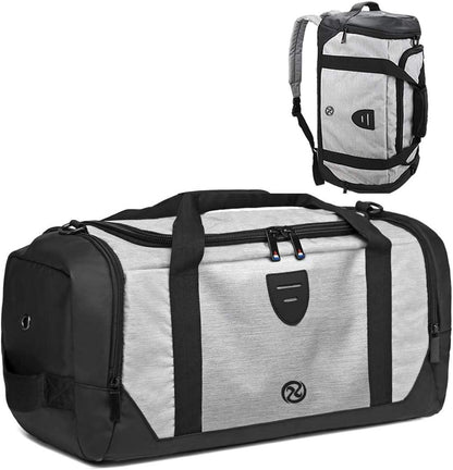 4-Way Gym Bags for Men Gym Duffle Bag Sports Duffle Bag Backpack with Shoe Compartment & Wet Pocket