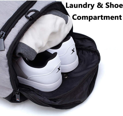 4-Way Gym Bags for Men Gym Duffle Bag Sports Duffle Bag Backpack with Shoe Compartment & Wet Pocket