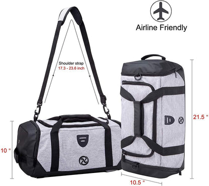 4-Way Gym Bags for Men Gym Duffle Bag Sports Duffle Bag Backpack with Shoe Compartment & Wet Pocket