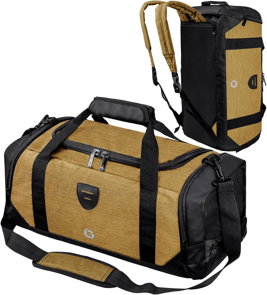 4-Way Gym Bags for Men Gym Duffle Bag Sports Duffle Bag Backpack with Shoe Compartment & Wet Pocket