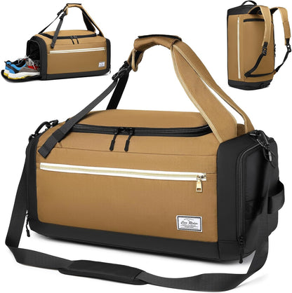 4-Way Gym Bags for Men Gym Duffle Bag Sports Duffle Bag Backpack with Shoe Compartment & Wet Pocket