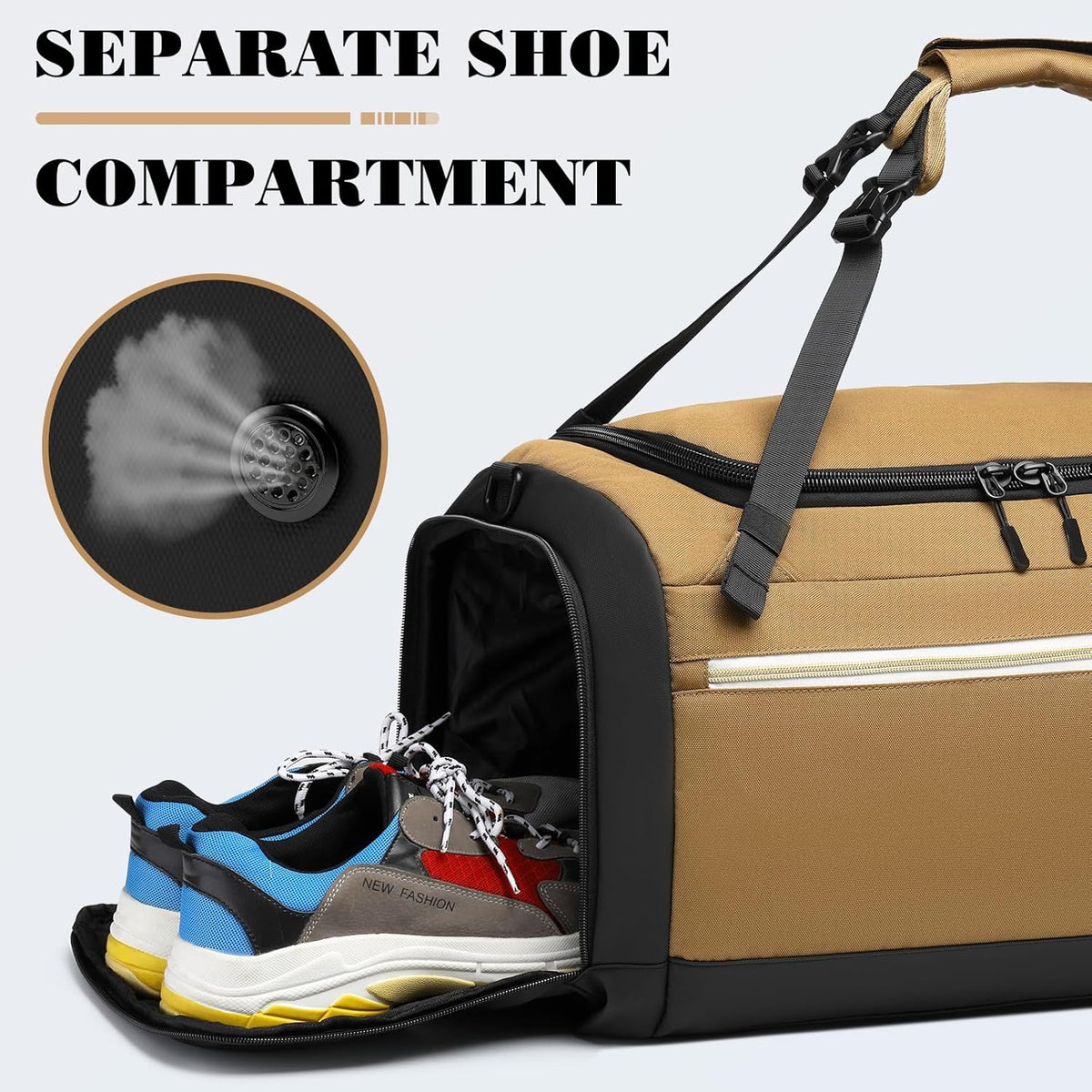 4-Way Gym Bags for Men Gym Duffle Bag Sports Duffle Bag Backpack with Shoe Compartment & Wet Pocket