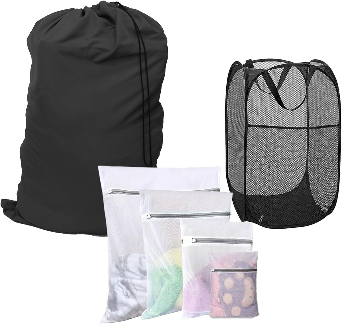 Extra Large Laundry Bag 30"x40" - 3 Pack Drawstring Dirty Clothes Bag, Large Mesh Travel Laundry Bags Fit a Laundry Basket, Durable Washable Storage for College Dorm Apartment (Mixed Colors)