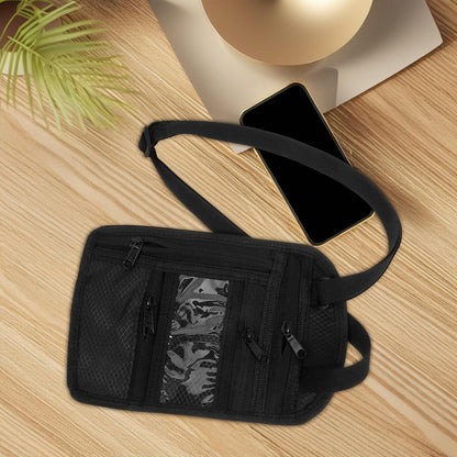 Travel Passport Wallet Organizer for Men and Women, Black Oxford Cloth with Multiple Compartments, Reliable Protection and Versatile Use, for Travel and Business Trips