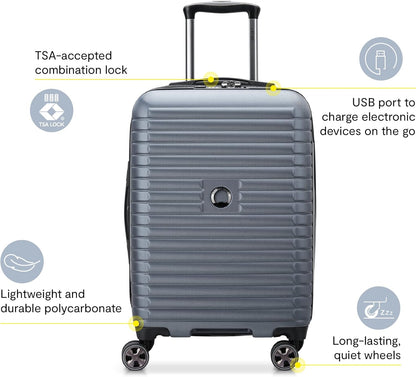 DELSEY PARIS Cruise 3.0 Hardside Underseater Carry On Luggage with 2 Wheels, Black