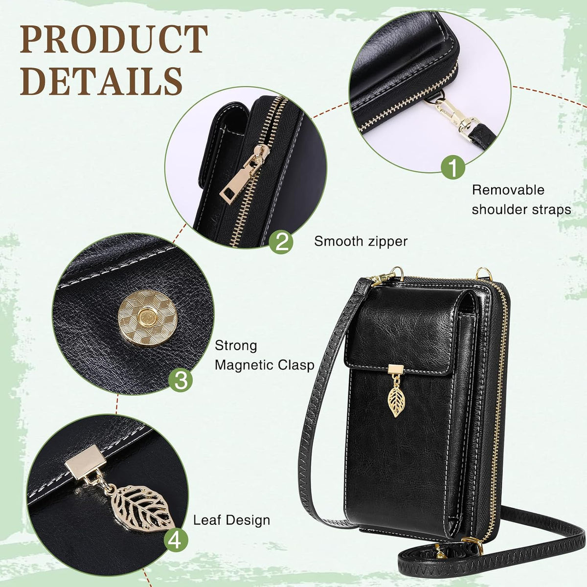 Small Crossbody Phone Bags for Women Leather Cell Phone Purse Wallet | Small