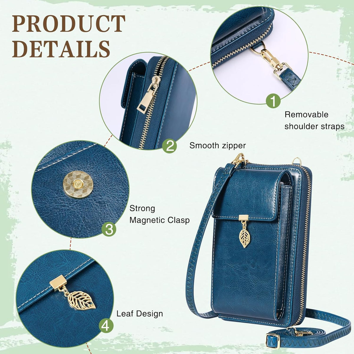 Small Crossbody Phone Bags for Women Leather Cell Phone Purse Wallet | Small