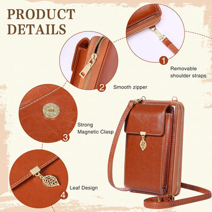 Small Crossbody Phone Bags for Women Leather Cell Phone Purse Wallet | Small