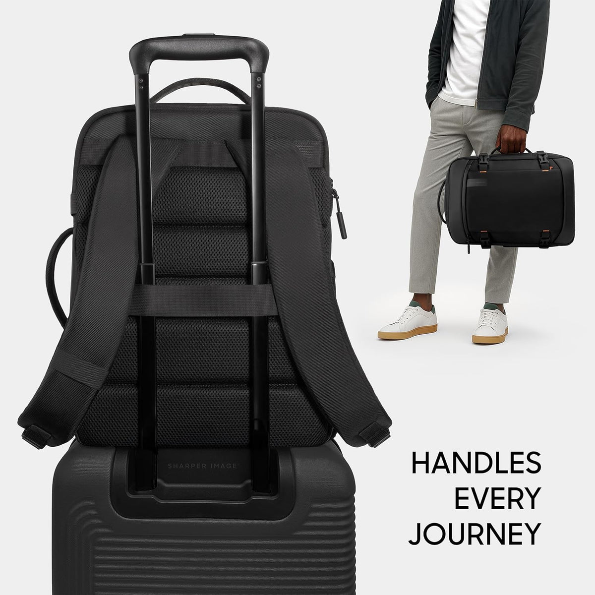 Travel Backpack for Men & Women 23L TSA Flight Approved Weekender Bag for Carry On Luggage, Fits 17” Laptop, Water Resistant Casual Daypack for Traveling, Black (Venture Collection)