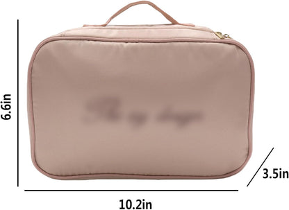 Travel Lingerie Storage Bag Satin Drawstring Organizer Rose Pink | Satin lining,drawstring privacy design,multi divided pockets,portable carry handle,large capacity for bras panties socks