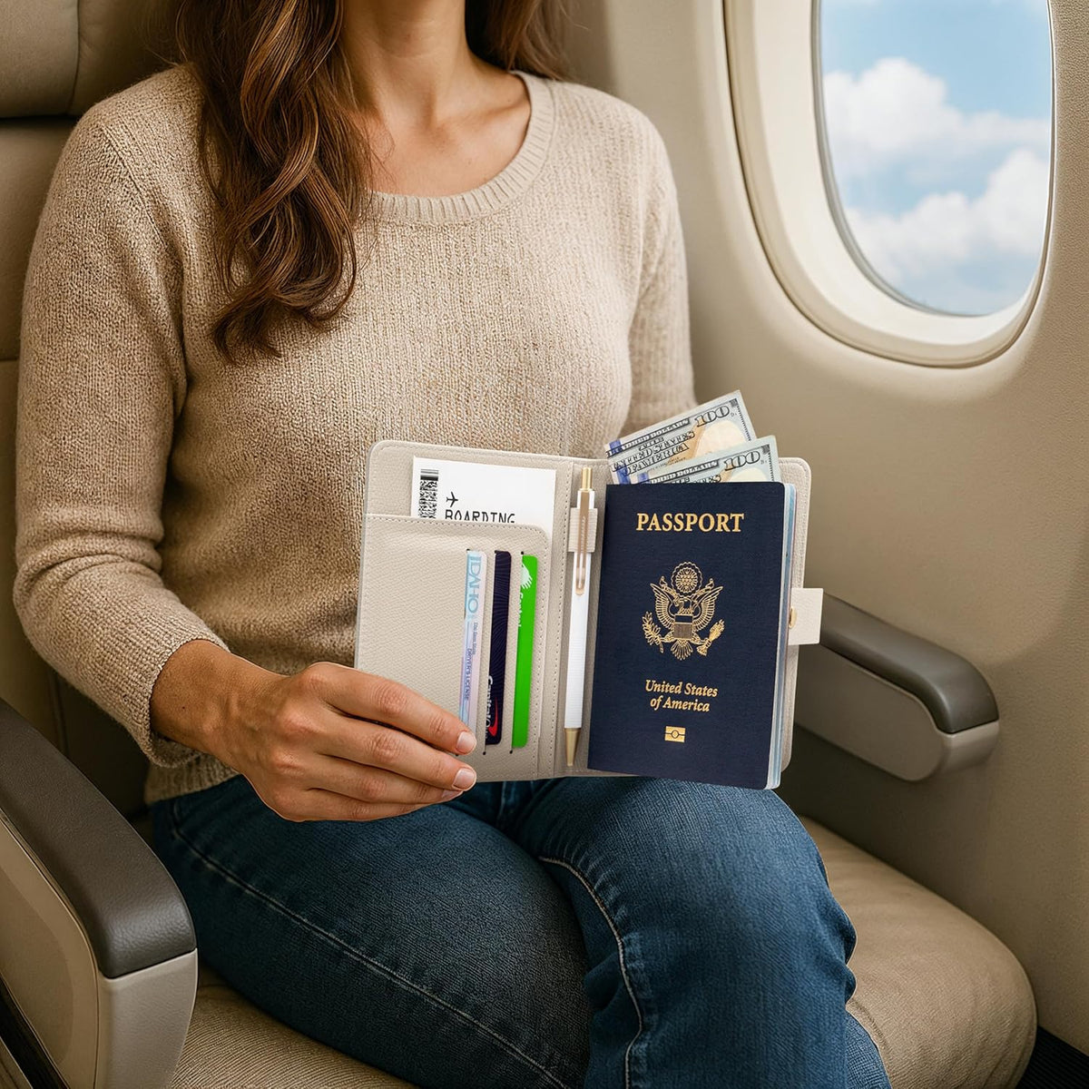 Beautiful Passport Holder for Travel – Cute Cover with Pen Holder to Keep Your Travel Documents Organized & Safe – Quality Passport Wallet for Women & Men and Great for Gifting