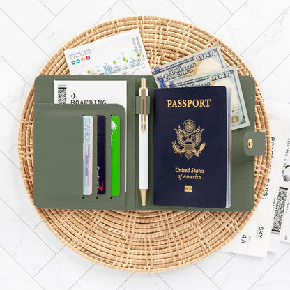 Beautiful Passport Holder for Travel – Cute Cover with Pen Holder to Keep Your Travel Documents Organized & Safe – Quality Passport Wallet for Women & Men and Great for Gifting