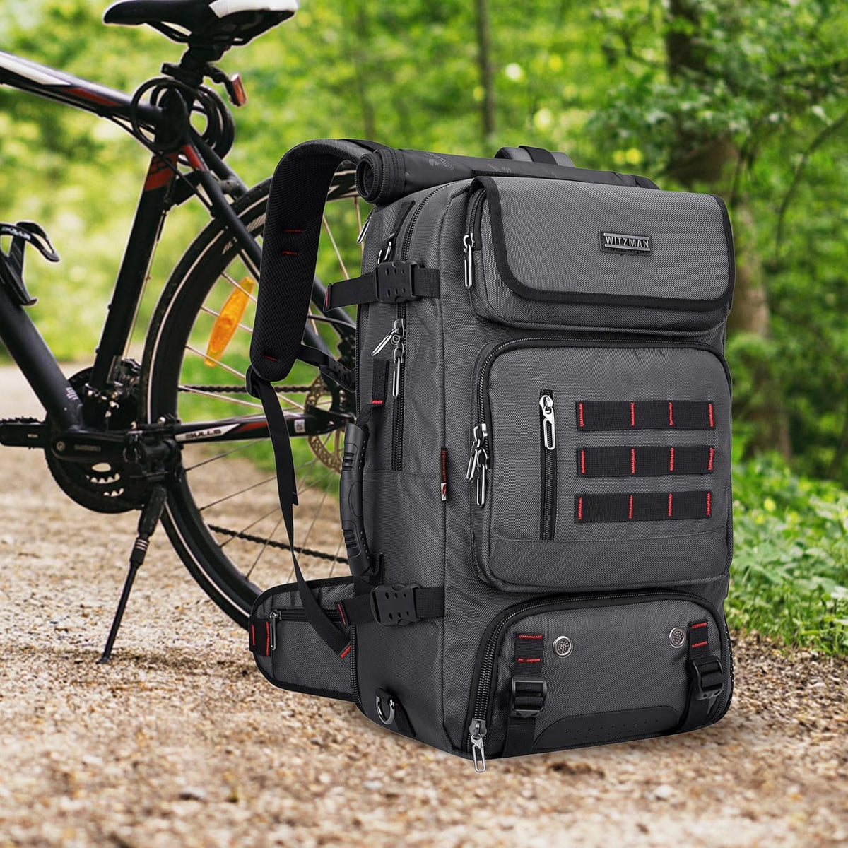 Carry on Travel Backpack for Men Airline Approved Fits 16" Laptop | Nylon 3 in 1 Luggage Duffle Bag with USB Charging Port, Shoe Compartment, For Weekend Getaway, Overnight Trip, B682 Black)