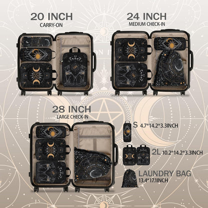 6 Pcs Compression Packing Cubes for Travel, Waterproof Luggage Organizer Washable Storage Bags Set - Packaging Cubes for Backpack Travel and Carry-Ons