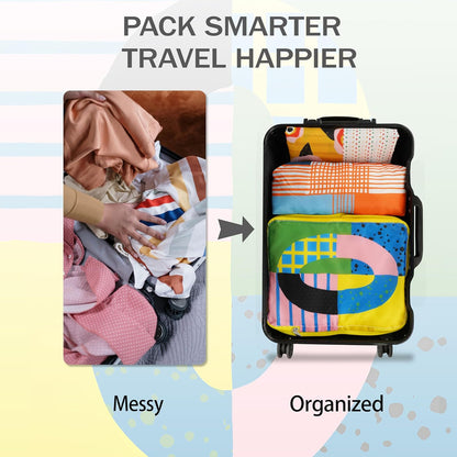 6 Pcs Compression Packing Cubes for Travel, Waterproof Luggage Organizer Washable Storage Bags Set - Packaging Cubes for Backpack Travel and Carry-Ons