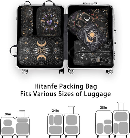 6 Pcs Compression Packing Cubes for Travel, Waterproof Luggage Organizer Washable Storage Bags Set - Packaging Cubes for Backpack Travel and Carry-Ons