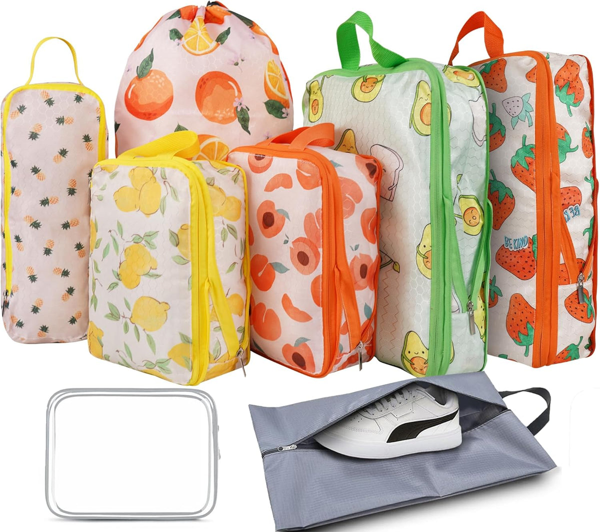 6 Pcs Compression Packing Cubes for Travel, Waterproof Luggage Organizer Washable Storage Bags Set - Packaging Cubes for Backpack Travel and Carry-Ons