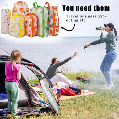 6 Pcs Compression Packing Cubes for Travel, Waterproof Luggage Organizer Washable Storage Bags Set - Packaging Cubes for Backpack Travel and Carry-Ons