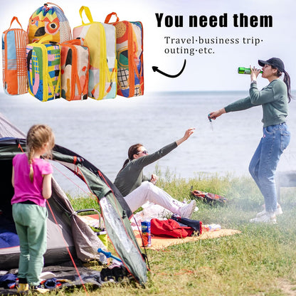 6 Pcs Compression Packing Cubes for Travel, Waterproof Luggage Organizer Washable Storage Bags Set - Packaging Cubes for Backpack Travel and Carry-Ons