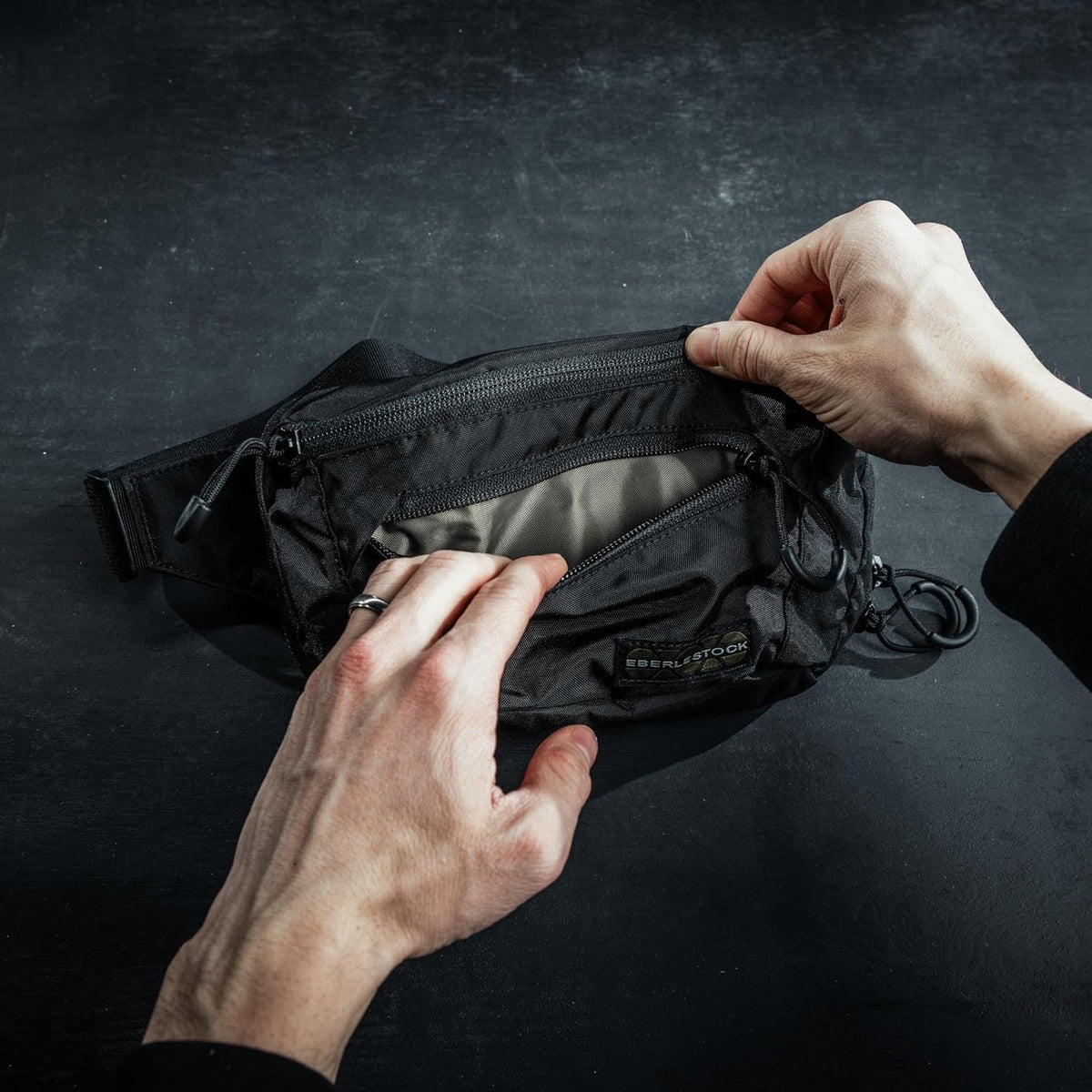 Bando Bag - Tactical Men's Fanny Pack w/Adjustable Waist Belt, Zippered Pockets, Compact Lightweight Belt Bag