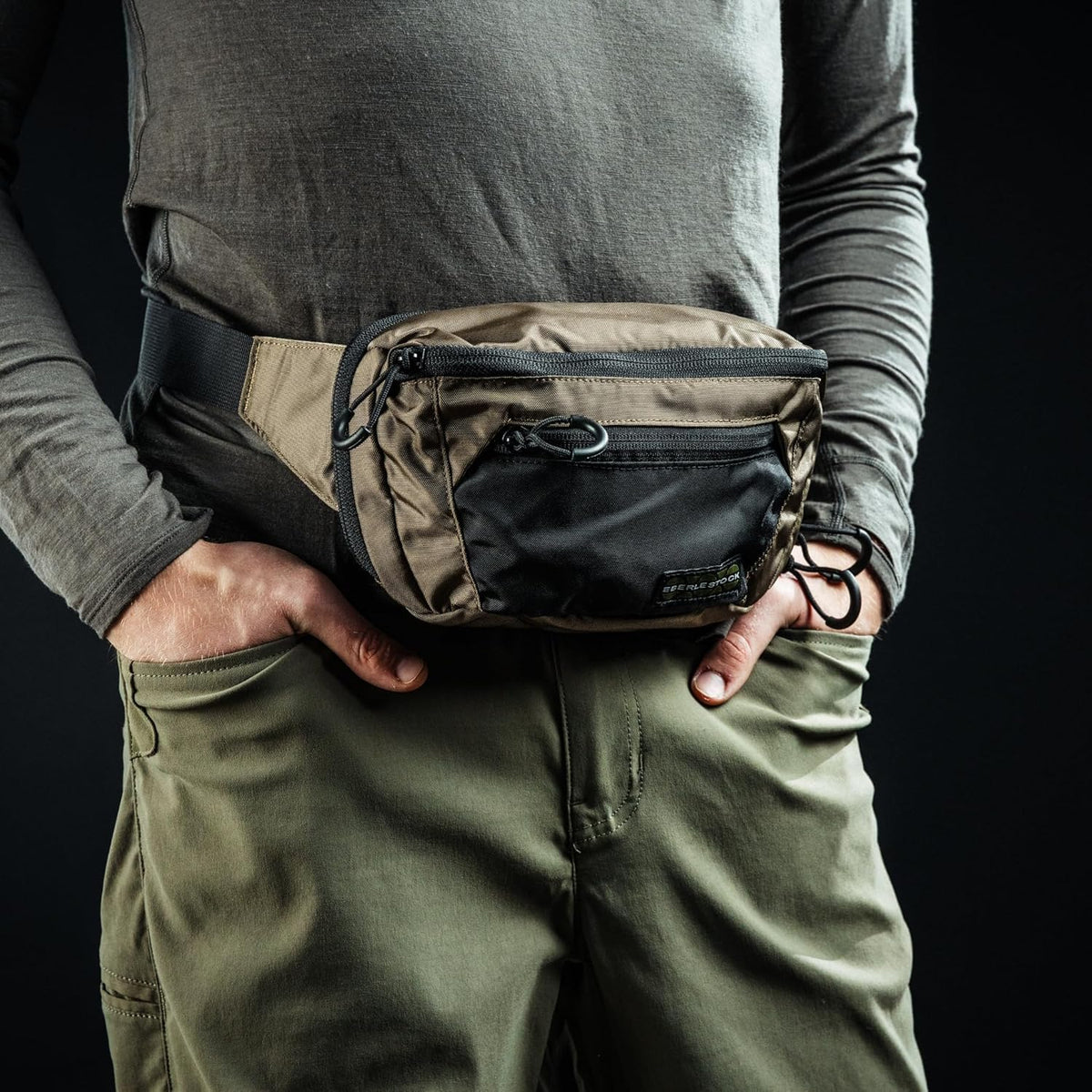 Bando Bag - Tactical Men's Fanny Pack w/Adjustable Waist Belt, Zippered Pockets, Compact Lightweight Belt Bag