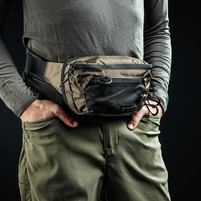 Bando Bag - Tactical Men's Fanny Pack w/Adjustable Waist Belt, Zippered Pockets, Compact Lightweight Belt Bag