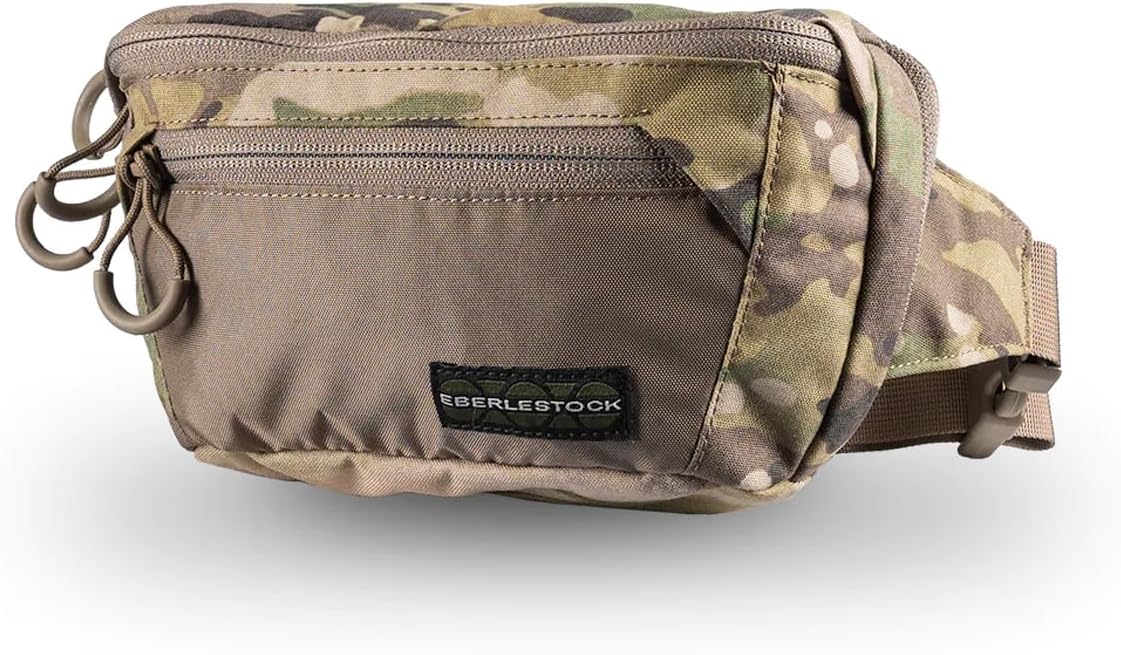 Bando Bag - Tactical Men's Fanny Pack w/Adjustable Waist Belt, Zippered Pockets, Compact Lightweight Belt Bag