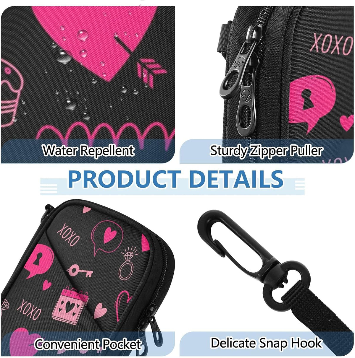 Valentines Hearts Hug Black Passport Holder for Travel Wallet | Water Resistant Family Travel Document Pouch Credit Card Clutch Bag for Women Men