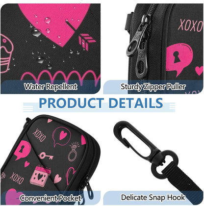 Valentines Hearts Hug Black Passport Holder for Travel Wallet | Water Resistant Family Travel Document Pouch Credit Card Clutch Bag for Women Men