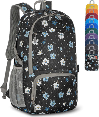 Lightweight Packable Backpack 30L, Foldable Hiking Backpacks Water Resistant Compact Folding Daypack for Travel(Light Blue)