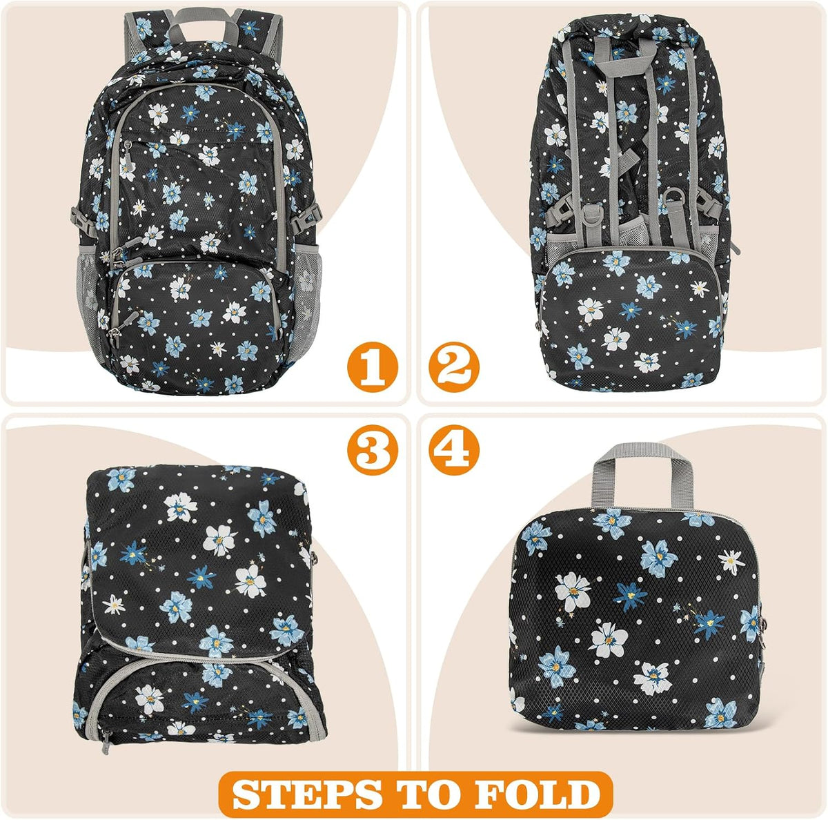 Lightweight Packable Backpack 30L, Foldable Hiking Backpacks Water Resistant Compact Folding Daypack for Travel(Light Blue)