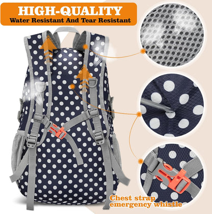 Lightweight Packable Backpack 30L, Foldable Hiking Backpacks Water Resistant Compact Folding Daypack for Travel(Light Blue)