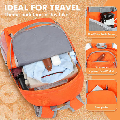 Lightweight Packable Backpack 30L, Foldable Hiking Backpacks Water Resistant Compact Folding Daypack for Travel(Light Blue)