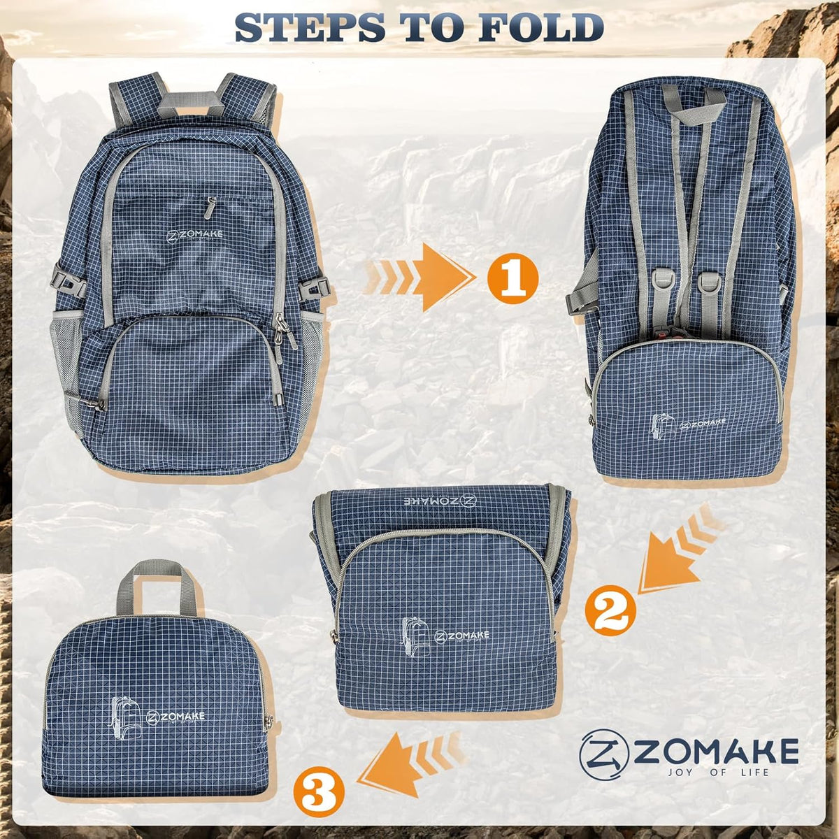 Lightweight Packable Backpack 30L, Foldable Hiking Backpacks Water Resistant Compact Folding Daypack for Travel(Light Blue)
