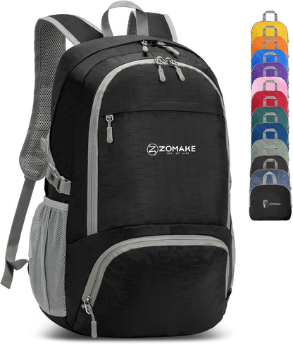 Lightweight Packable Backpack 30L, Foldable Hiking Backpacks Water Resistant Compact Folding Daypack for Travel(Light Blue)
