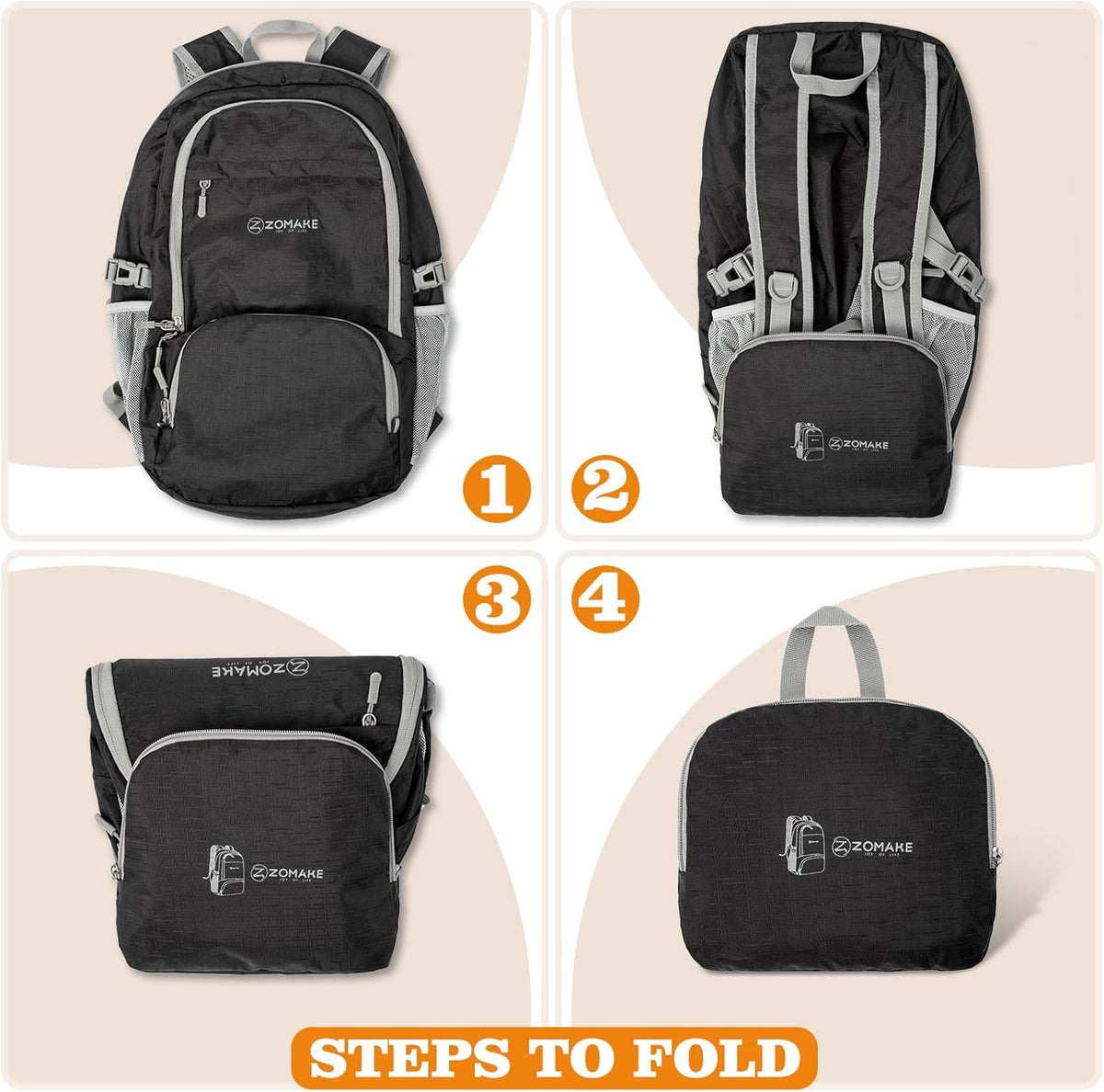 Lightweight Packable Backpack 30L, Foldable Hiking Backpacks Water Resistant Compact Folding Daypack for Travel(Light Blue)