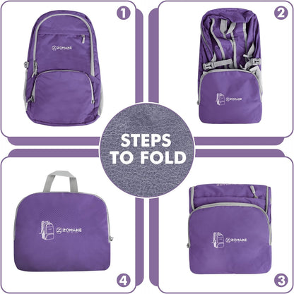 Lightweight Packable Backpack 30L, Foldable Hiking Backpacks Water Resistant Compact Folding Daypack for Travel(Light Blue)