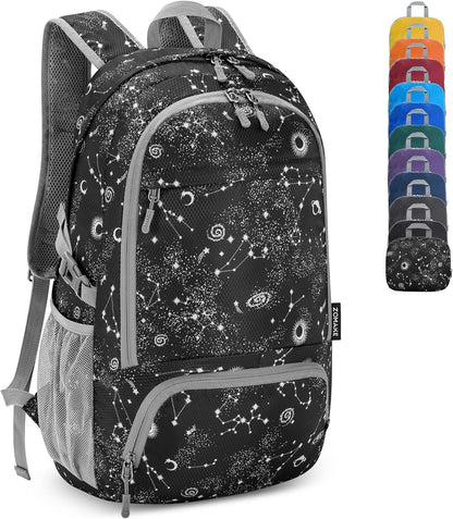 Lightweight Packable Backpack 30L, Foldable Hiking Backpacks Water Resistant Compact Folding Daypack for Travel(Light Blue)