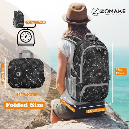 Lightweight Packable Backpack 30L, Foldable Hiking Backpacks Water Resistant Compact Folding Daypack for Travel(Light Blue)