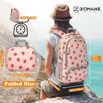 Lightweight Packable Backpack 30L, Foldable Hiking Backpacks Water Resistant Compact Folding Daypack for Travel(Light Blue)